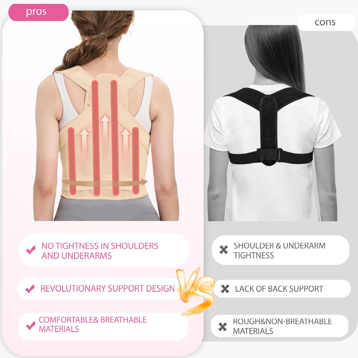 Posture Corrector for Women & Men – Adjustable Back Brace with Full Back Support, Shoulder Straightener for Spine Alignment, Scoliosis, Hunchback & Back Pain Relief (Beige,Medium)