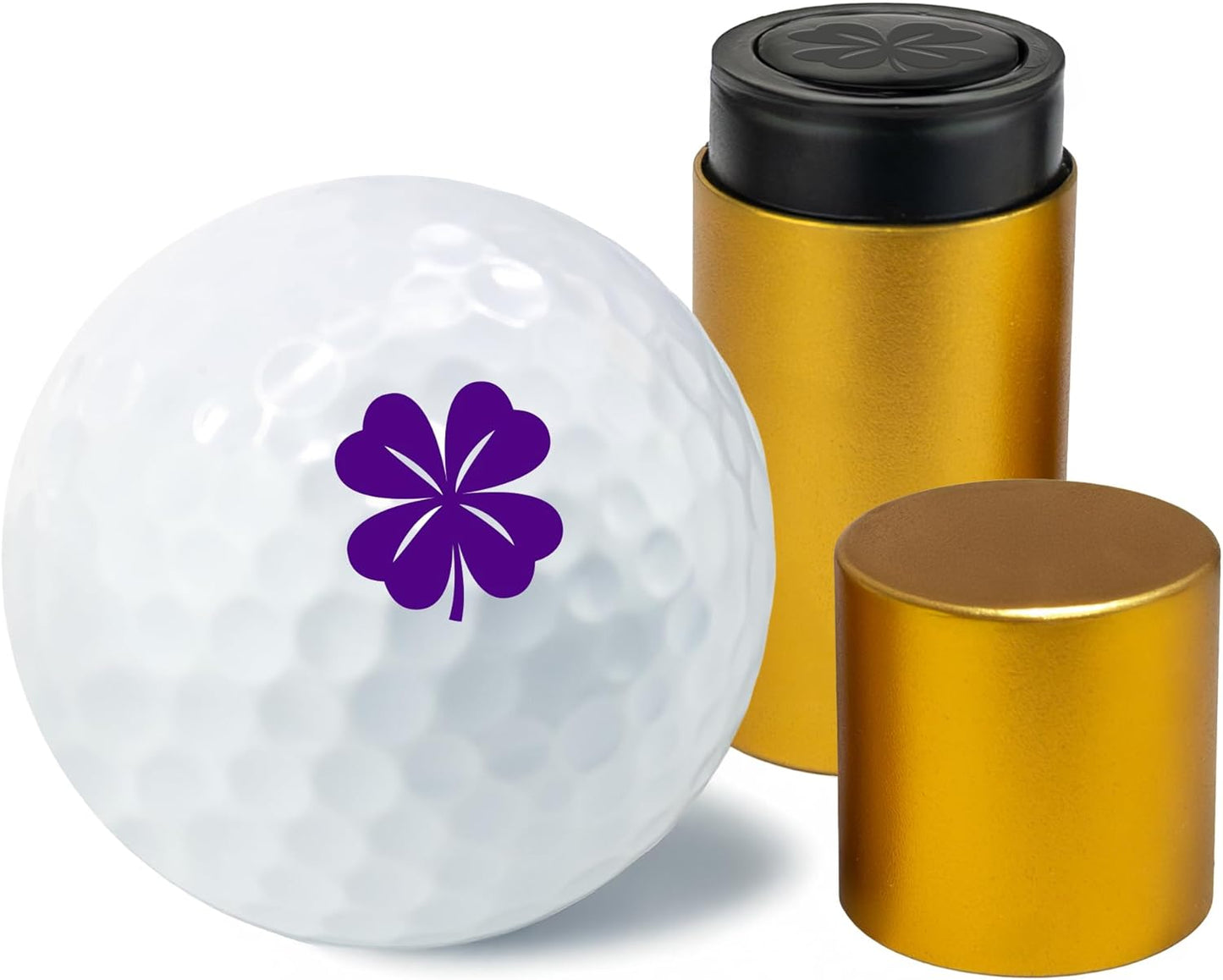 Golf Ball Marker Stamp with TiteSeal™ Technology - Four Leaf Clover - Many Designs to Choose - Purple