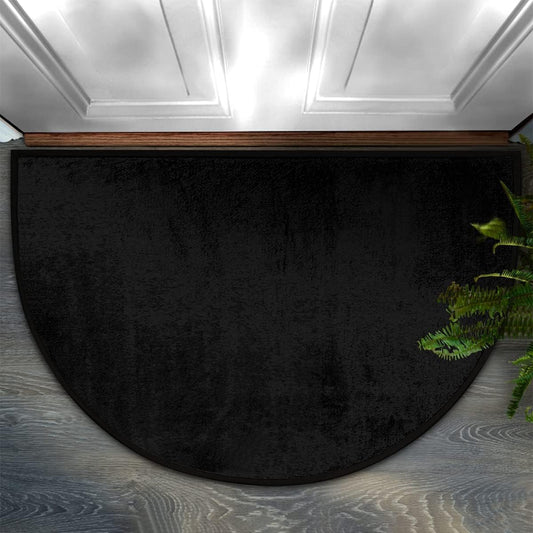 Black Half Round Door Mat Indoor Entrance Mat Absorbent Doormats Area Rugs Non-Slip Semi Circle Floor Mats for Home Kitchen 16x24 Inch