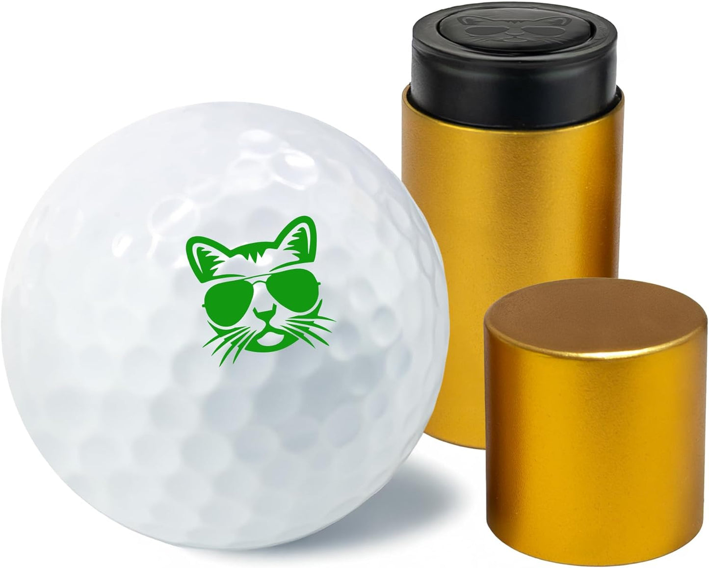 Golf Ball Marker Stamp with TiteSeal™ Technology - Cat - Many Designs to Choose - Green