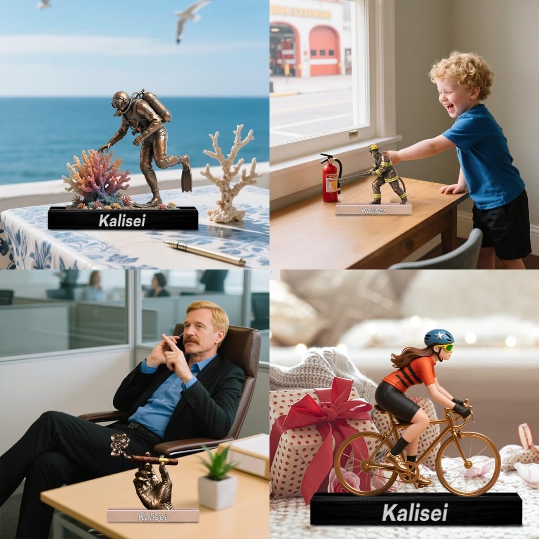 Personalized Mountain Bike Desktop Ornament Sign Custom Name Flat Desk Sign Bicycles Plaque with Wooden Base for Home Desk Decoration Plaque Racing Gifts for Biking Rider Christmas Birthday