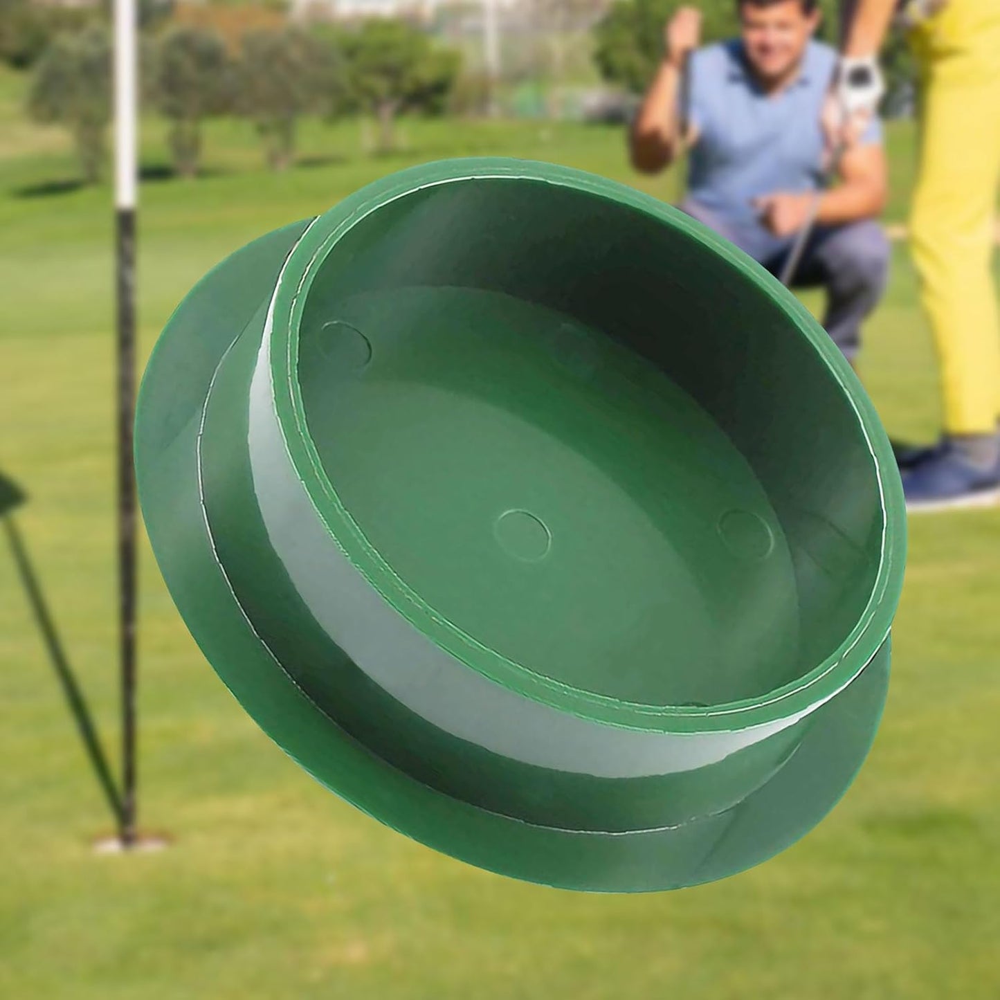 Golf Hole Cups Cover Golf Practice Set Putting Cup and Cover Training Aids Training Tool Green Hole Cup for Yard Garden Backyard Home Outdoor Activities (Green)
