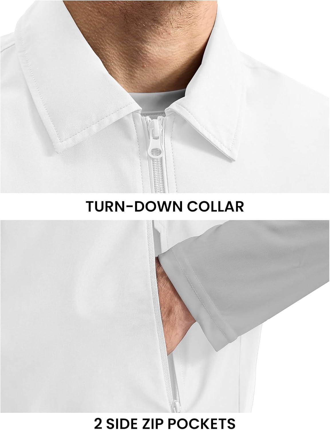 Rdruko Men's Golf Vest Lightweight Outerwear Windproof Water Resistant Grid Lining Vest with Zipper Pockets for Casual