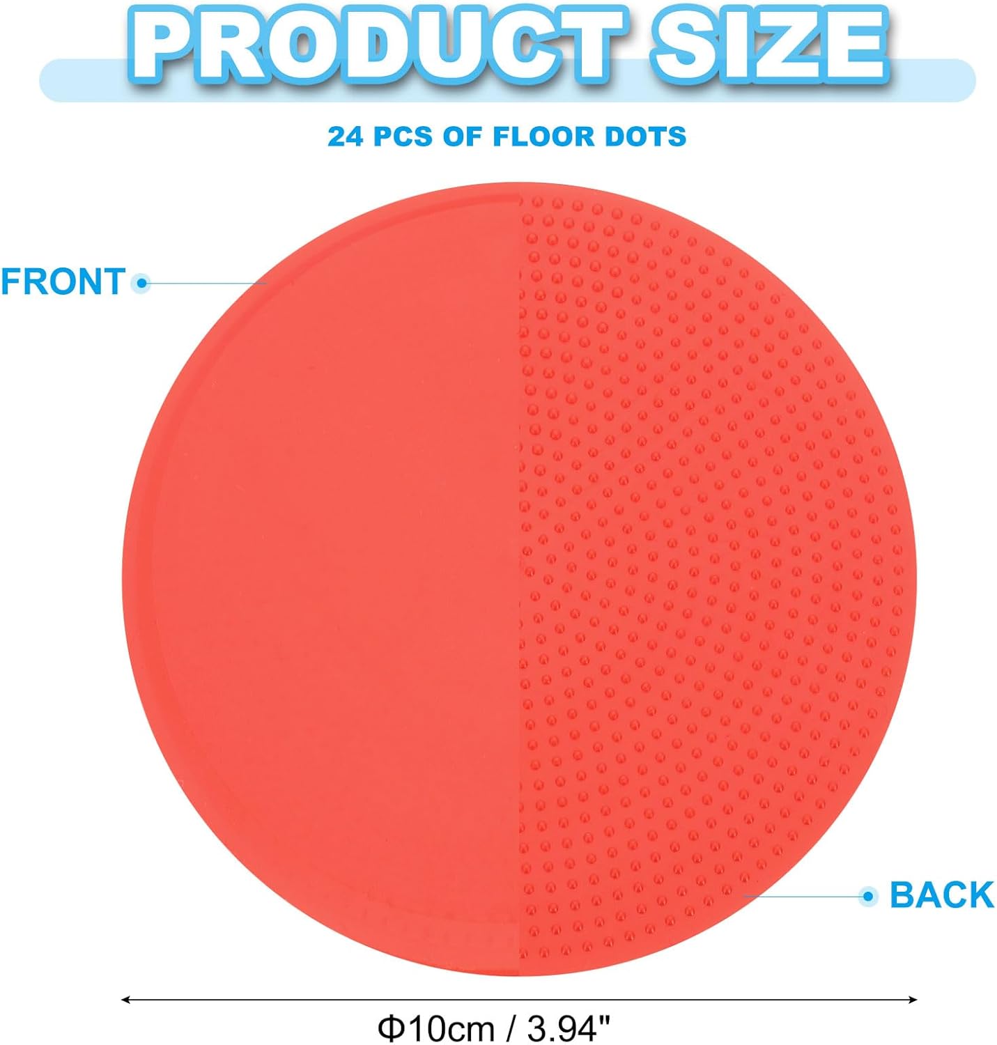 PATIKIL 4 Inch Poly Spot Markers, 24Pcs Non Slip Rubber Floor Dots with Storage Bag Flat Agility Cones for Sports Training Basketball Football