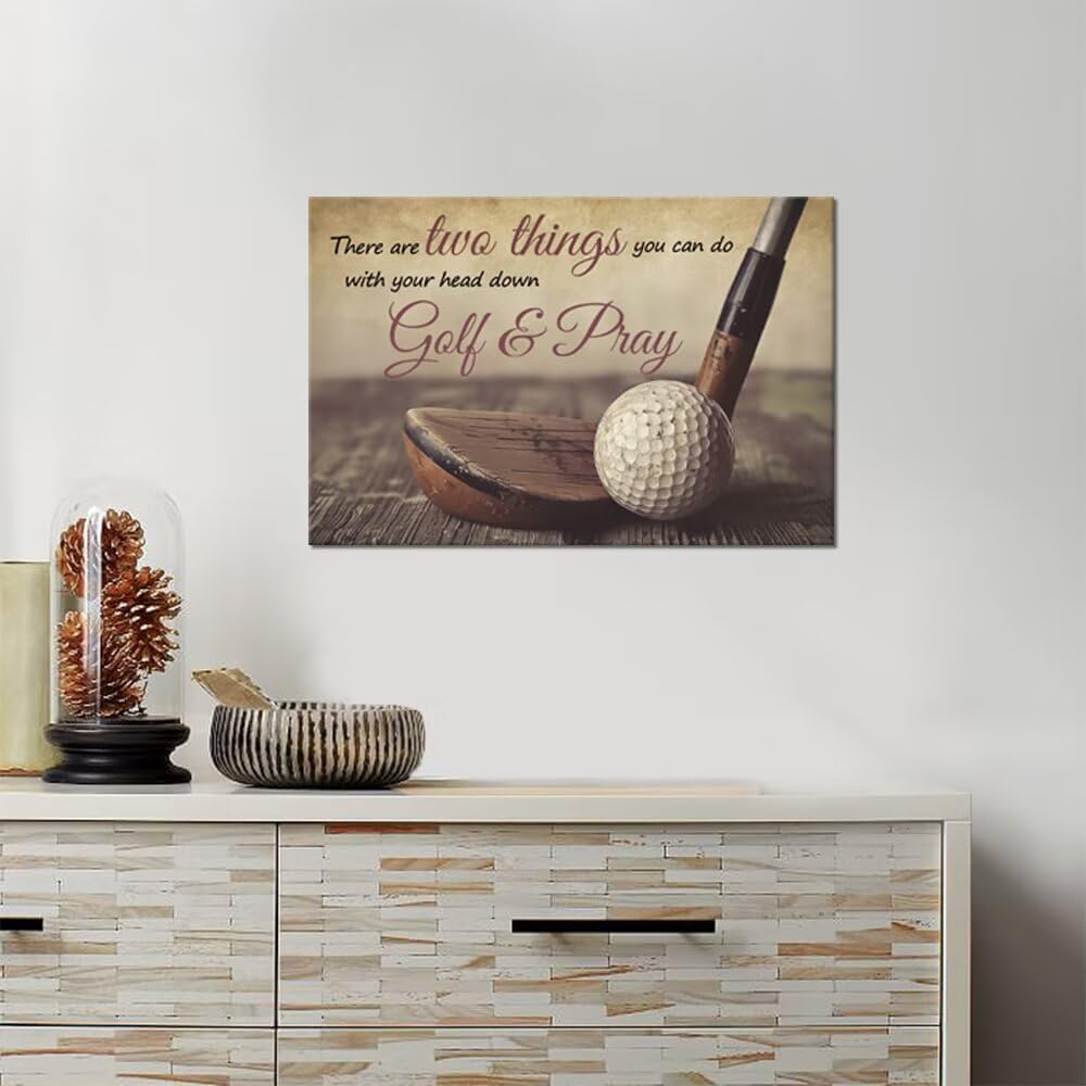 Golf Wall Art Golf Pictures Wall Decor Motivational Quotes Canvas Print Golf Sports Painting Artwork for Living Room Office Club Home Decorations Framed Ready to Hang (28 x 44 inch)