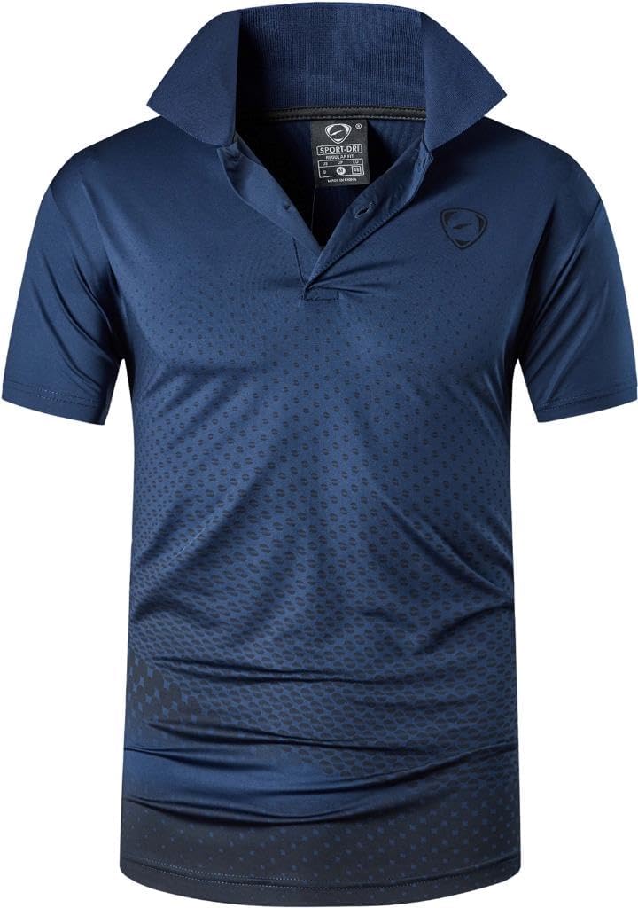 jeansian Men's Sport Outdoor Quick Dry Fit Short Sleeves Polo Tee Shirt Tshirt T-Shirt Tops Golf Tennis Bowling LSL195