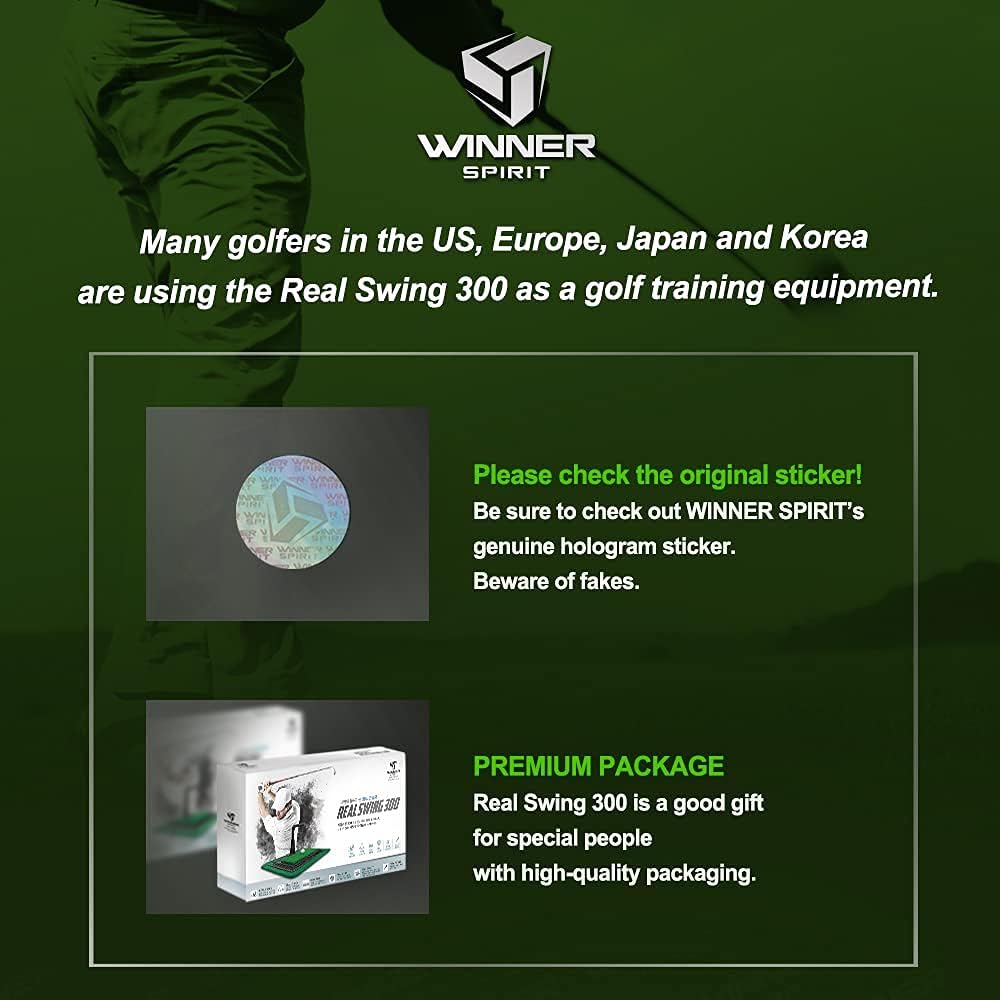 WINNER SPIRIT Real Swing 300 Golf Swing & Hitting Trainer, True Impact, Checking Path After Swing Practice Mat Groover Training Aid, Height Adjustable