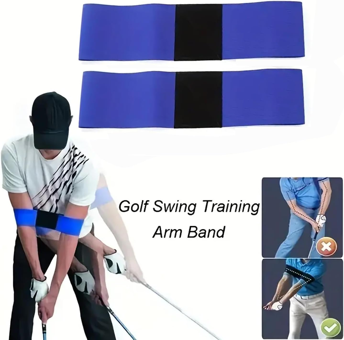 2 Pack Golf Swing Training Aid - Swing Correcting Arm Band