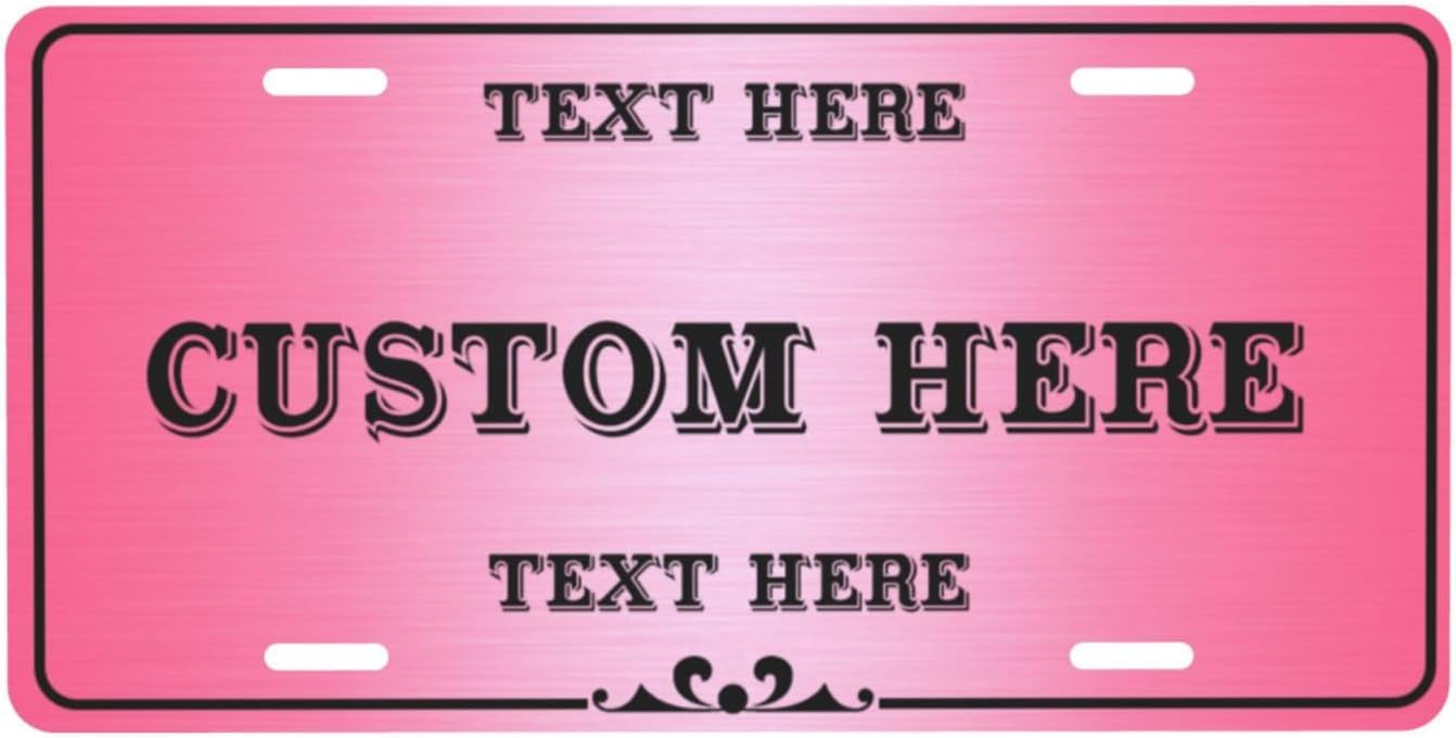 Custom Personalized Text Image Photo Design Customized Tag Aluminum License Plates for Front of Car 6x12 Inch-19