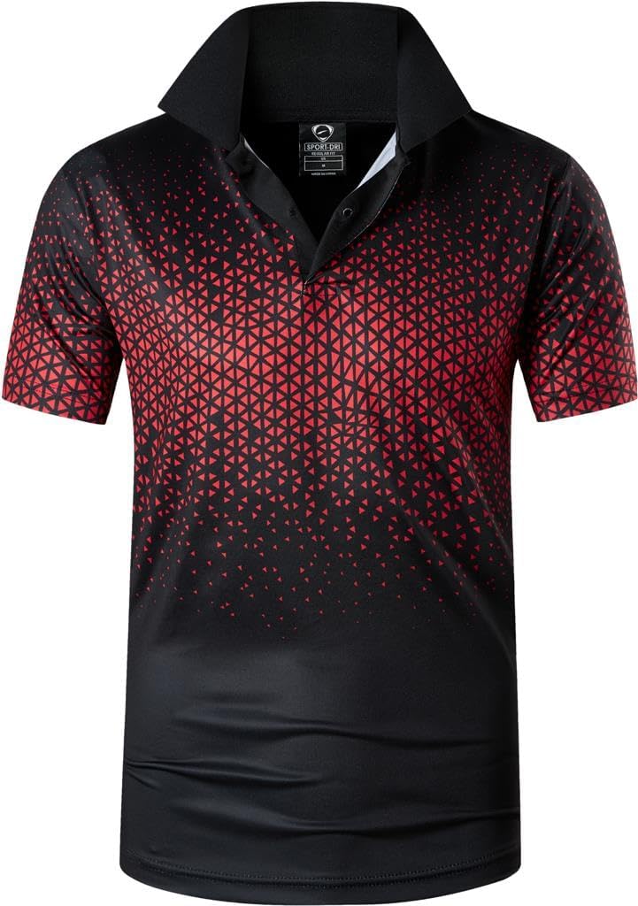 jeansian Men's Sport Outdoor Quick Dry Fit Short Sleeves Polo Tee Shirt Tshirt T-Shirt Tops Golf Tennis Bowling LSL195