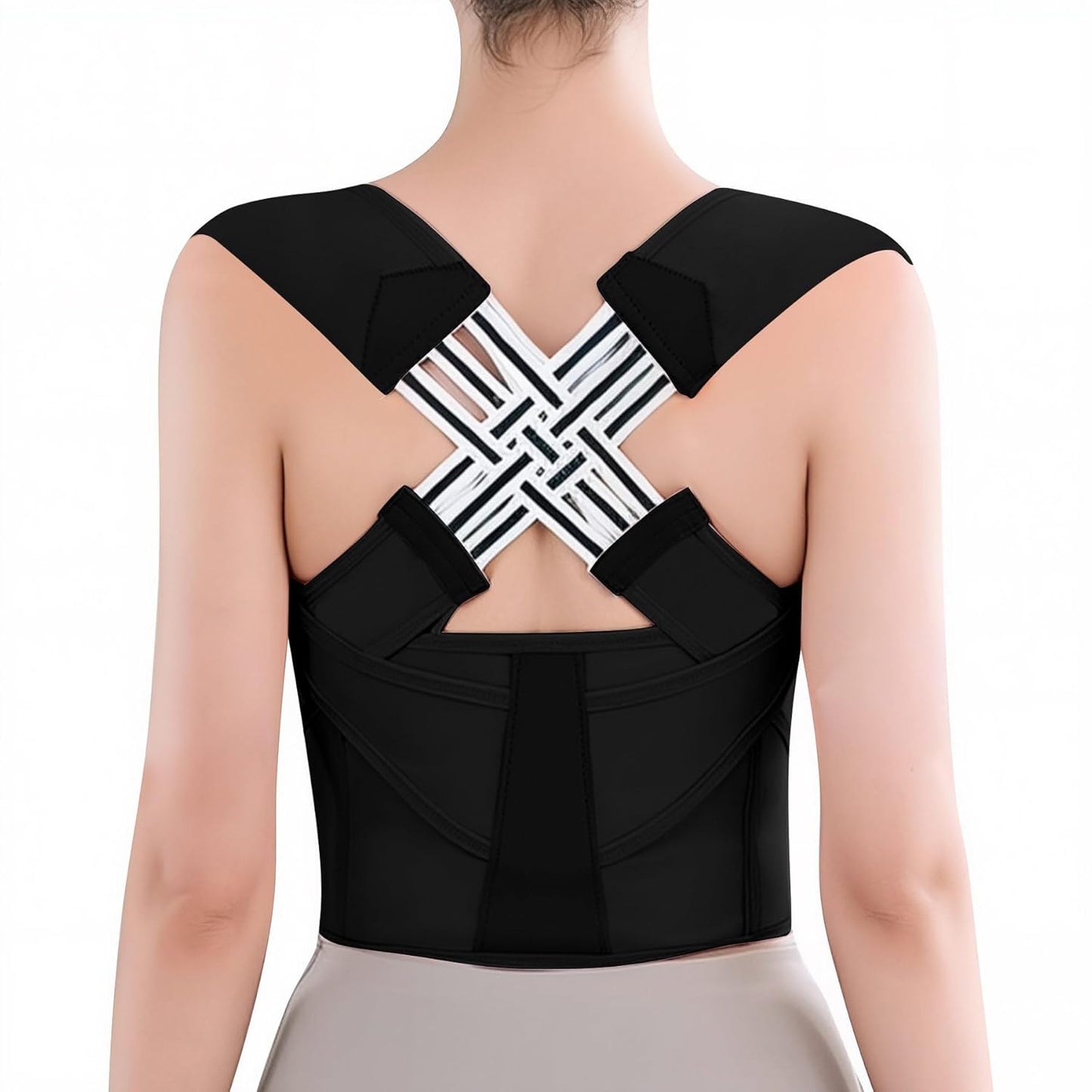 Back Brace Posture Corrector for Women and Men Shoulder Straightener Hunchback Adjustable Support Upper Comfy Correction Back Pain Relief Scoliosis Lumbar Spine Upgraded (Black, X-Large)