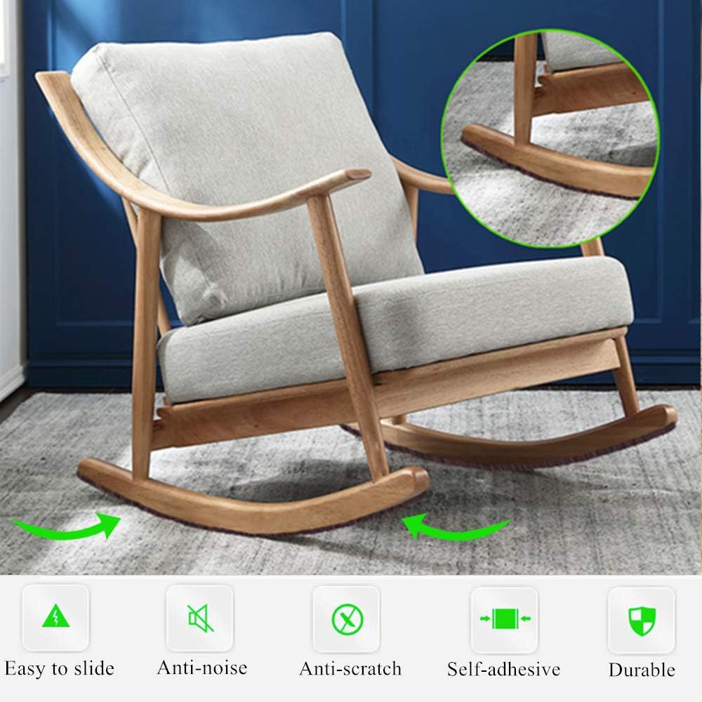 Felt Strips 10Pieces Pack 1x 6 Inches Self Adhesive Black Furniture Felt Strips Anti Scratch Heavy Duty 5mm Thick Floor Protector for Rocking Chair for Hardwood Floor