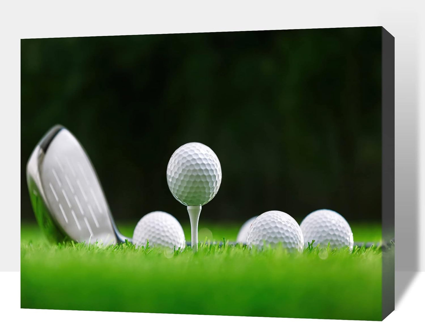 Golf Canvas Wall Art, Golf Course Wall Art Painting Prints for Living Room Wall Decor, Close Up of Golf Balls Poster Picture for Bedroom Decor, Framed Artwork for Office Home Decoration 32x48 Inches