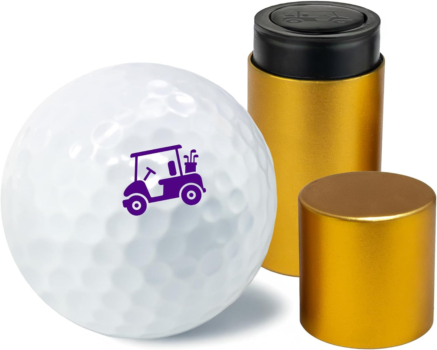 Golf Ball Marker Stamp with TiteSeal™ Technology - Golf Cart - Many Designs to Choose - Purple