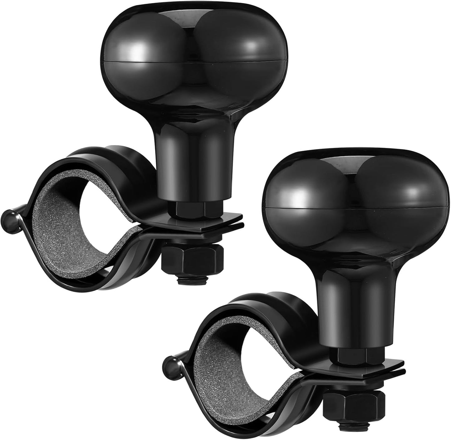 Tallew 2 Pieces Steering Wheel Knob Spinner Suicide Knobs Steering Wheel 360 Degrees Rotation Tractor Accessories for Cars, Trucks, Tractors, Boats, Golf Carts (Black)
