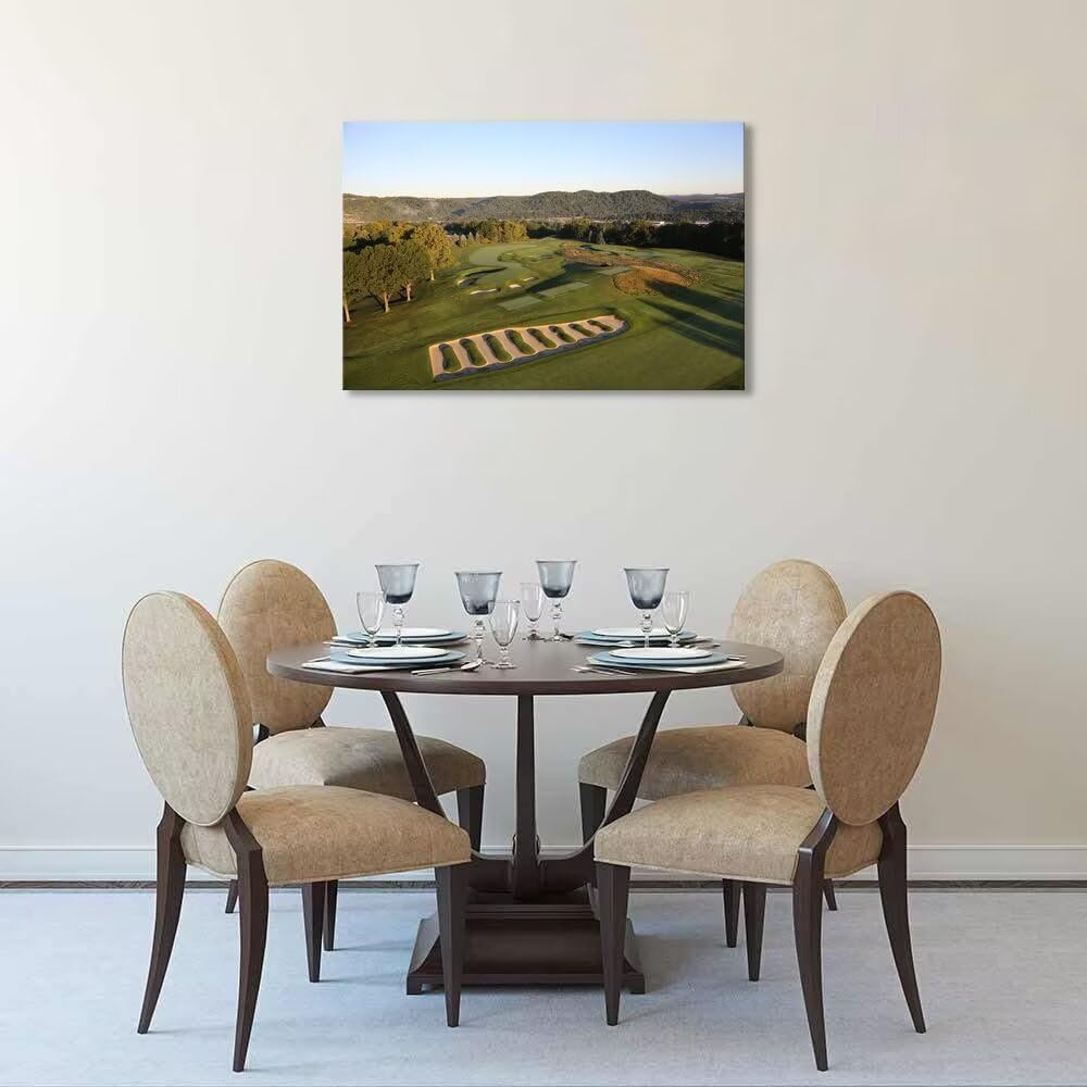 Oakmont Country Club Golf Courses Wall Art for Living Room Bedroom Bathroom Home Decorations Golf Art Golf Course Picture Poster Framed Artwork Canvas Prints Ready to Hang(12''H x 16''W)
