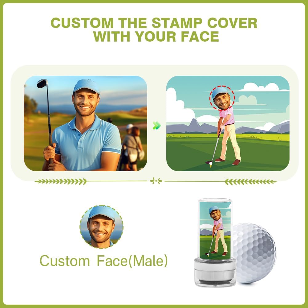 Custom Golf Ball Stamps with Personalized Name Graphics, Reusable Golf Ball Waterproof Marking Tool
