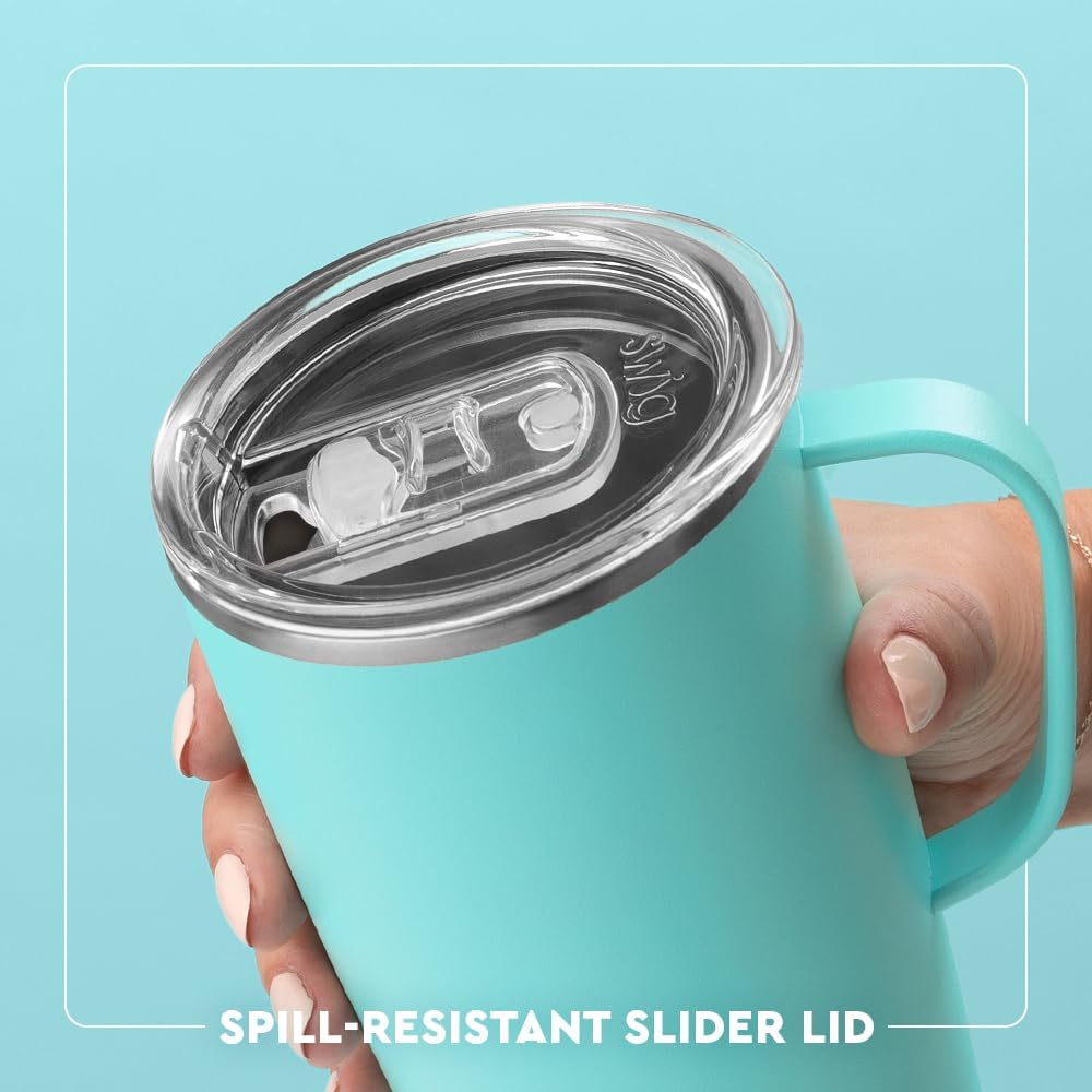 Swig Life 22oz Travel Mug, Insulated Tumbler with Handle and Lid, Cup Holder Friendly, Dishwasher Safe, Stainless Steel, Travel Coffee Cup, Insulated Mug with Lid (Confetti)