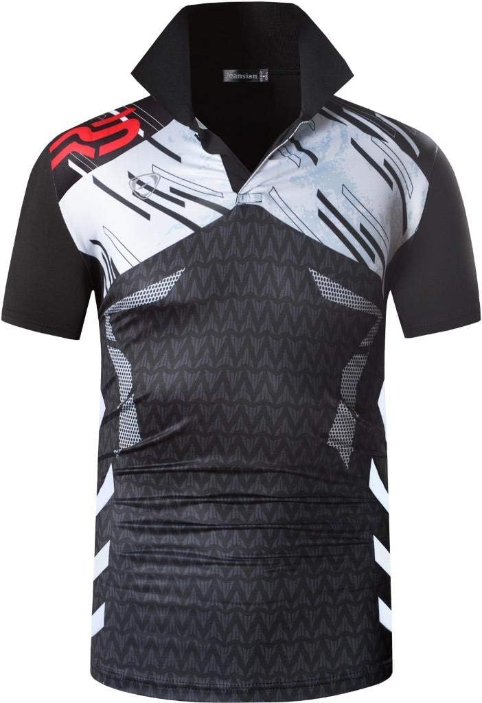 jeansian Men's Sport Outdoor Quick Dry Fit Short Sleeves Polo Tee Shirt Tshirt T-Shirt Tops Golf Tennis Bowling LSL195
