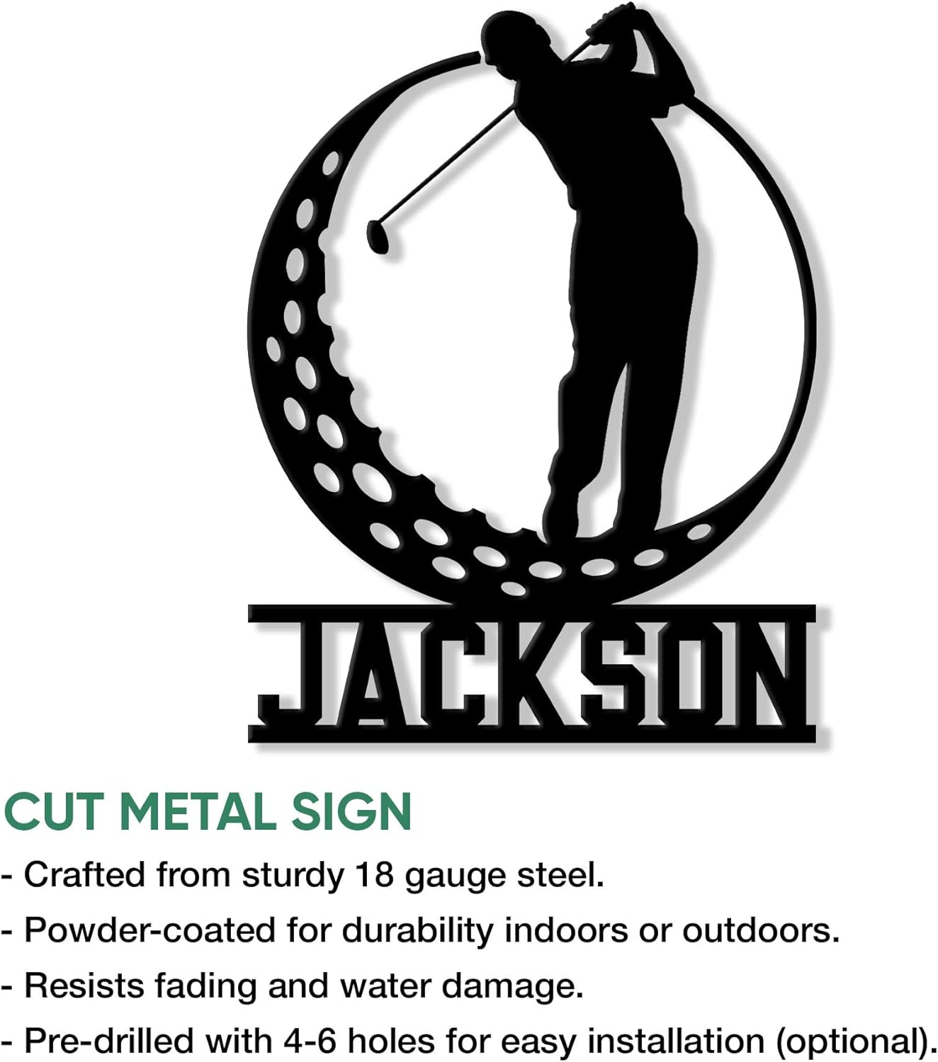 Personalized Golf Metal Sign – Custom Golfer Name Wall, Fence, Yard, Porch, Patio, Home, Office, or Man Cave Decor – Gift for Dad, Husband, Boyfriend, Son, or Golf Lover on Birthday or Holiday