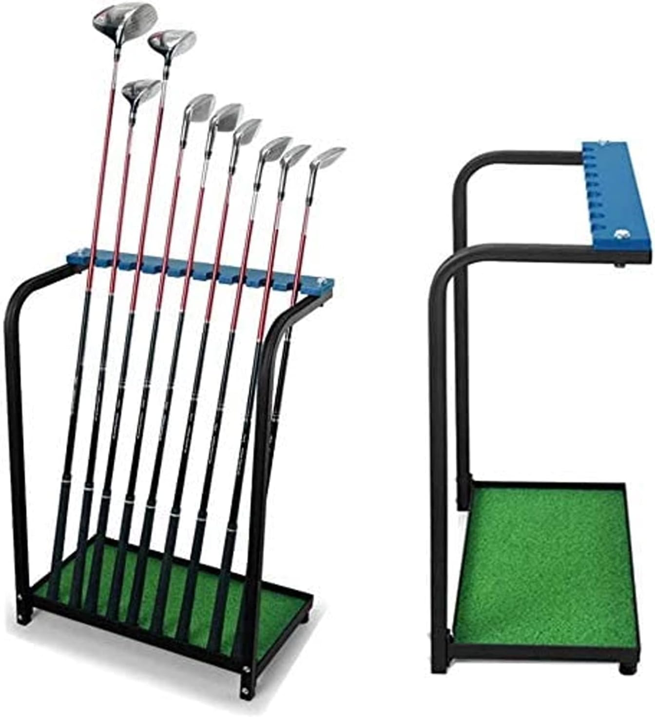 Nisorpa Golf Club Organizer Rack Golf Club Display Stand Rack Holder Shelf Golf Putter Rack Holder Stand 9 Putters Metal Golf Club Stand 9 Clubs with Artificial Grass Mat
