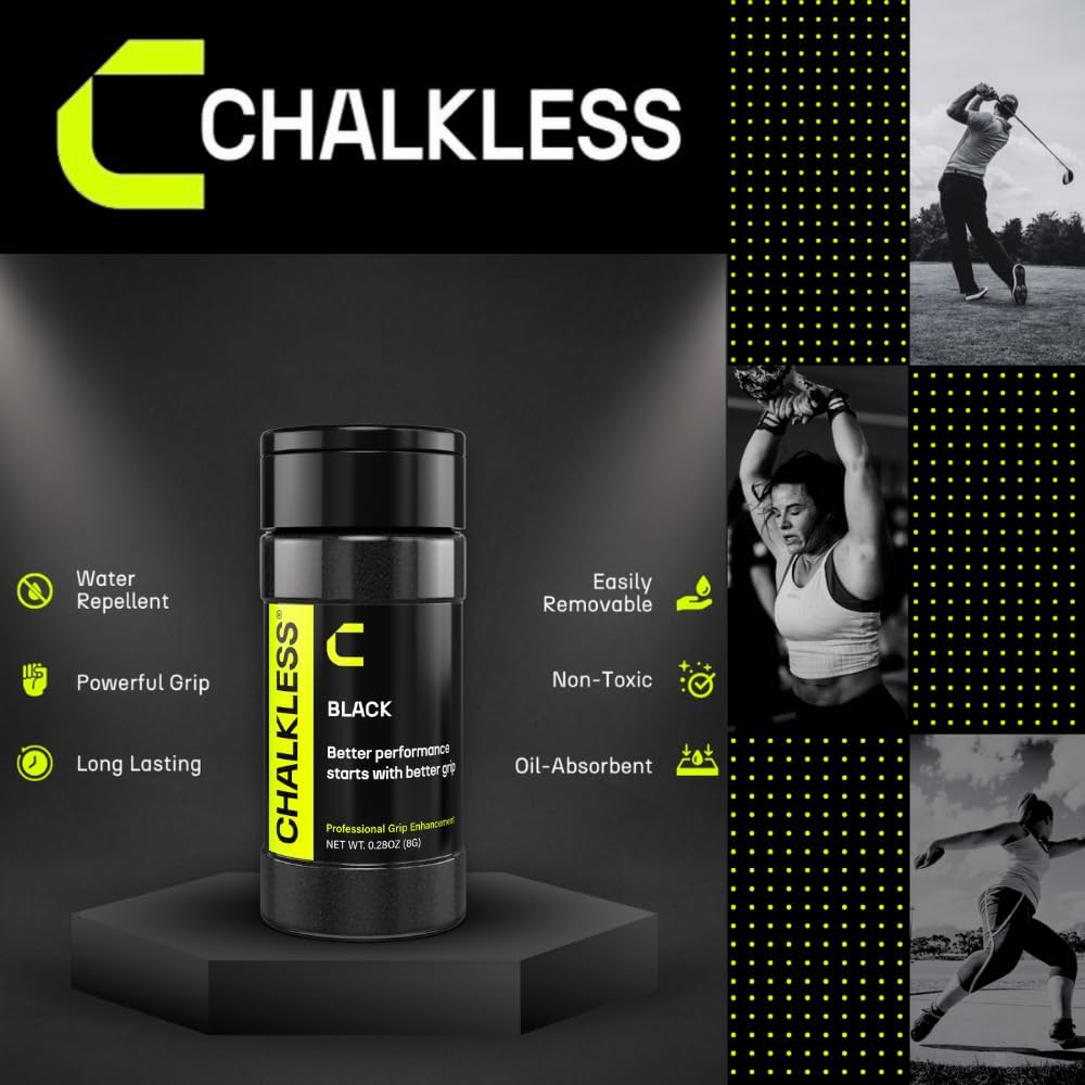 Chalkless Grip Enhancer, Less Mess Non Toxic Replacement for Liquid Chalk, Grip Solution for Weightlifting, Gaming, Tennis, Golf, Engineered to Improve Grip for Longer