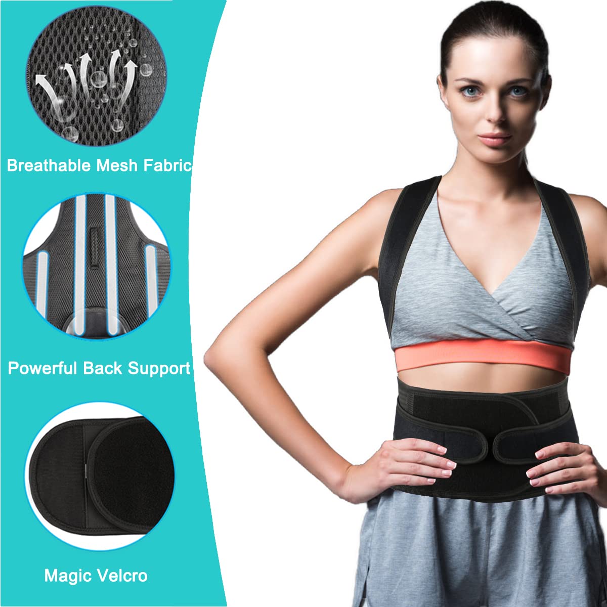 Posture Corrector for Men and Women,Adjustable Back Brace for Upper and Lower Back Pain Relief - Improve and Neck,Shoulder,Back Relieve S(24"-29")