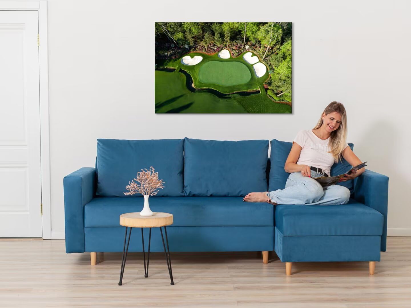 Augusta National Golf Course Wall Art for Living Room Bedroom Bathroom Home Decorations - Augusta Golf Course Picture Poster Canvas Prints Modern Artwork Framed Ready to Hang(18''H x 24''W)