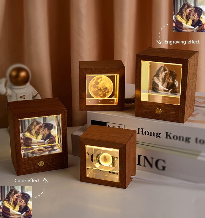 3D Crystal Photo, Engraving Personalized Gift with Your Own Photo, Unique Child & Marriage Gift, Memorial Present