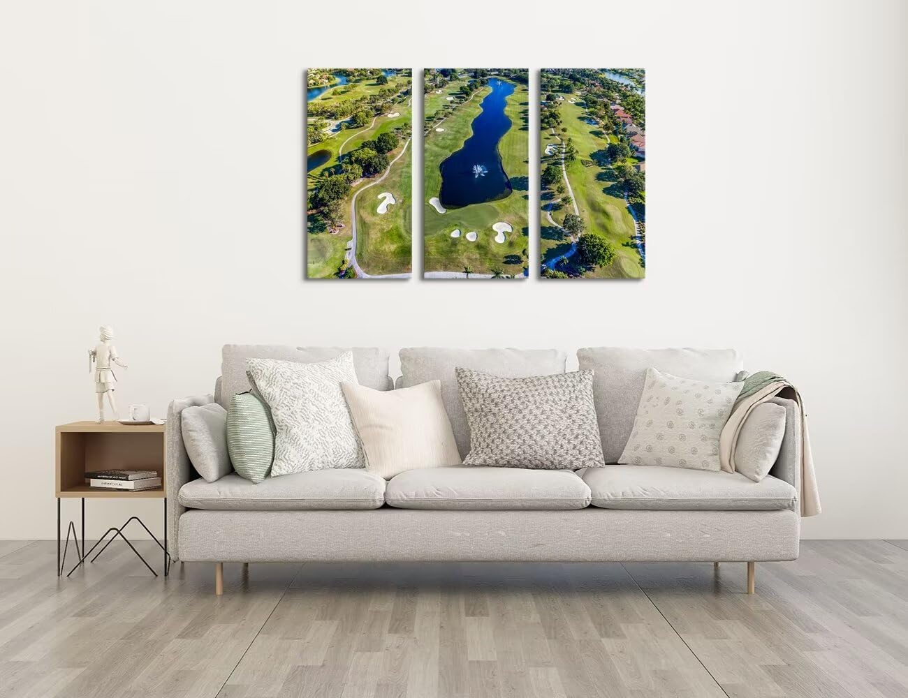 chenchenArt WESTON FL USA Golf Course Wall Art for Living Room Bedroom Bathroom Home Decorations Golf Course Pictures Posters Canvas Prints Modern Artwork Framed Ready to Hang(20''W x 40''H x3)