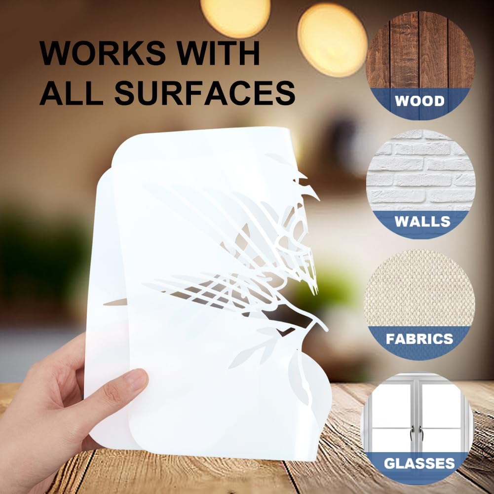 MAYJOYDIY 10 Pcs Baseball Stencil Reusable Ball Sports Stencils for Painting 5.9x5.9 Inches Player Action Drawing Templates with Paint Brush for Shirt Wood Wall Cards Home Gift Decoration
