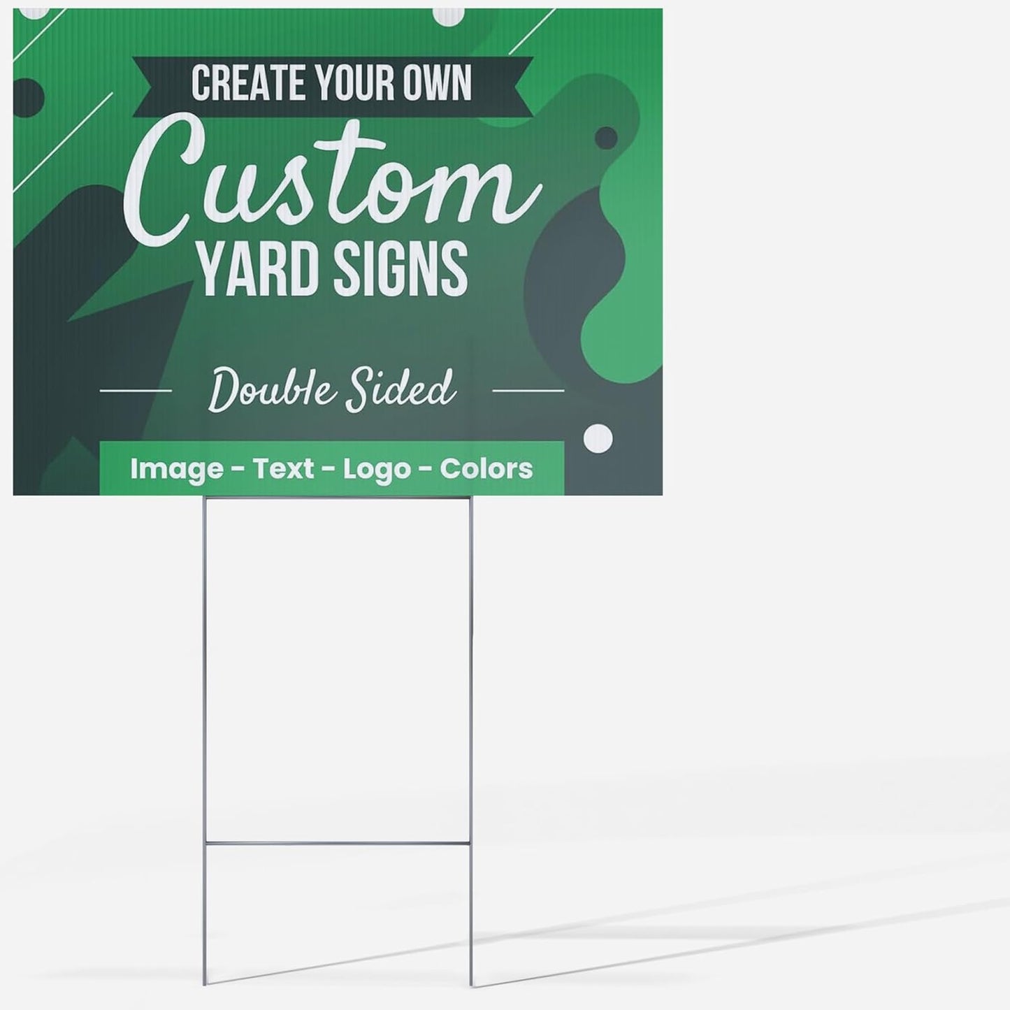 100 pack 12x18" Double Sided Customizable Outdoor Yard Sign made from Corrugated Plastic with Metal "H" Stake, Easy to Design, Sign for Business, Garage or Yard Sale, Home, Office, (12" x 18" - Qty 100)