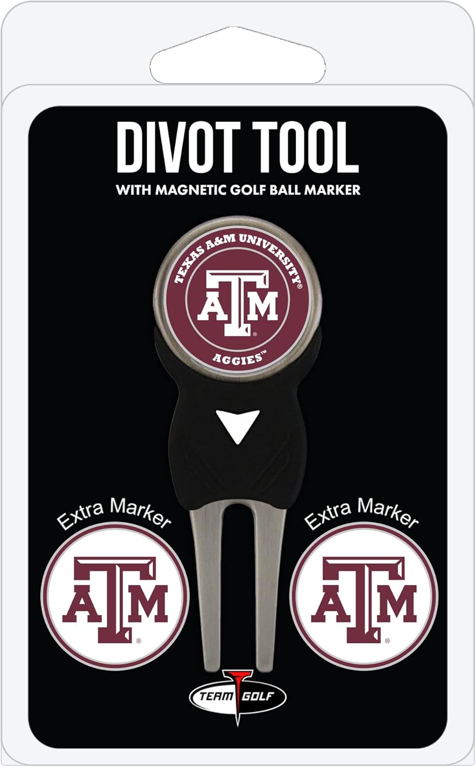 Team Golf NCAA Divot Tool with 3 Golf Ball Markers Pack, Markers are Removable Magnetic Double-Sided Enamel