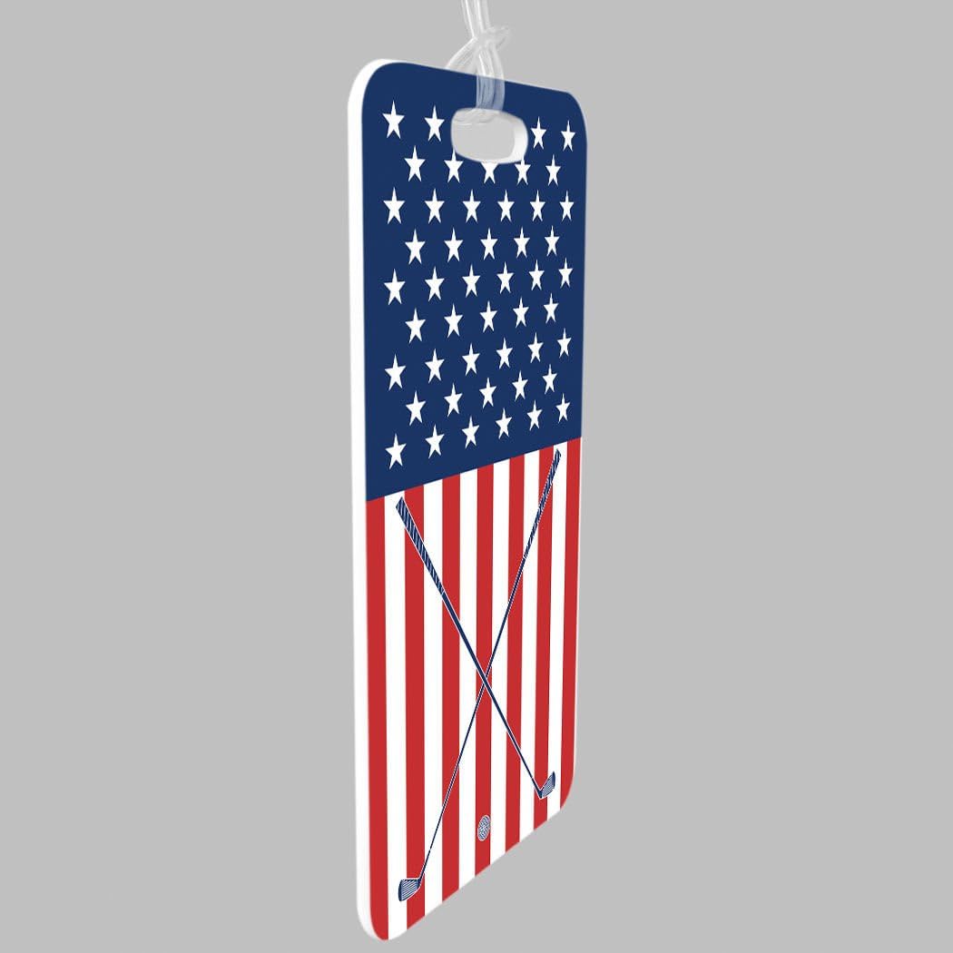 ChalkTalkSPORTS Golf Luggage & Bag Tag | USA Golfer | Custom Info on Back | Small