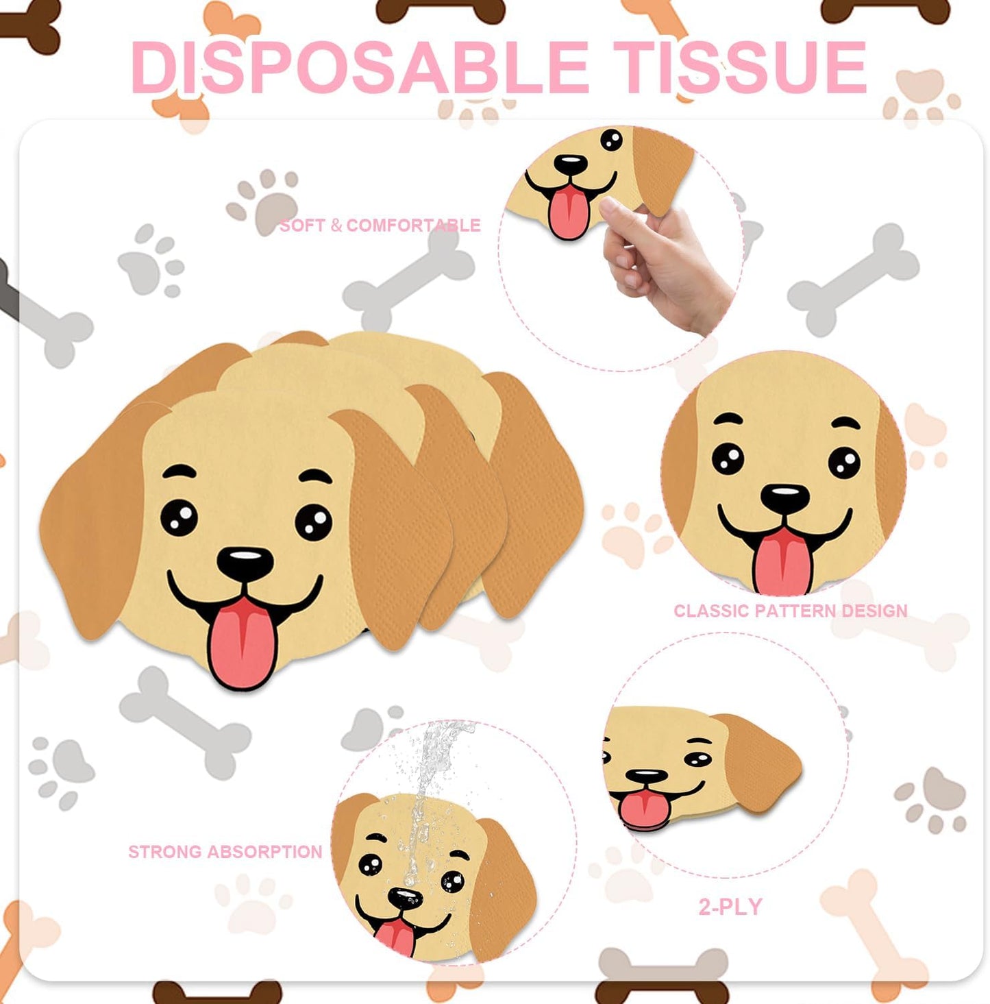 48Pcs Dog Birthday Decorations Disposable Paper Plates and Napkins Forks Set for Pet Puppy Baby Shower Party Supplies Dog Party Decorations Serves 16