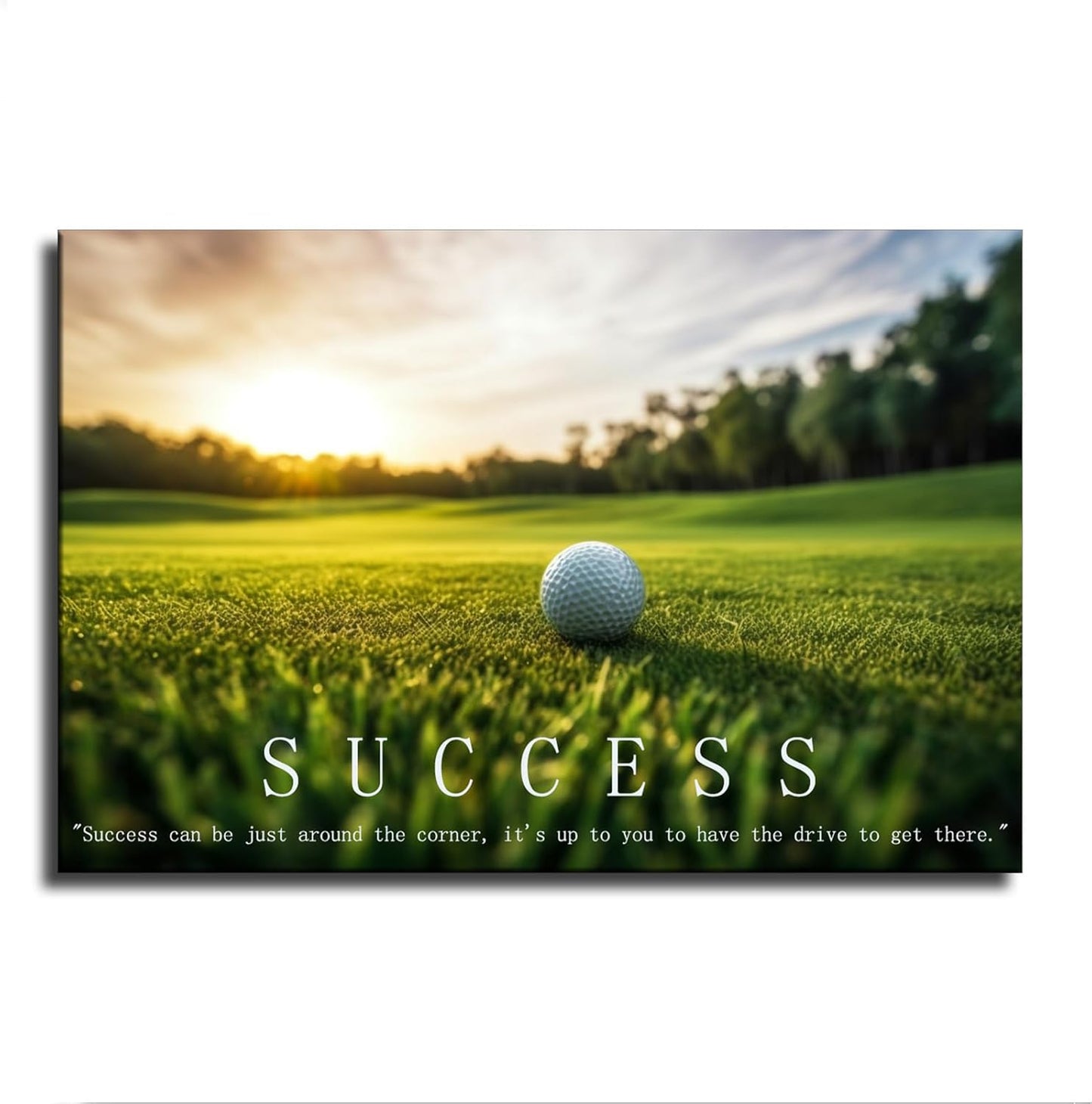 Golf Inspirational Quotes Wall Art Posters Pictures for Gallery Room Aesthetic Living Room Bathroom Bedroom Decor (16×24inch_Framed)