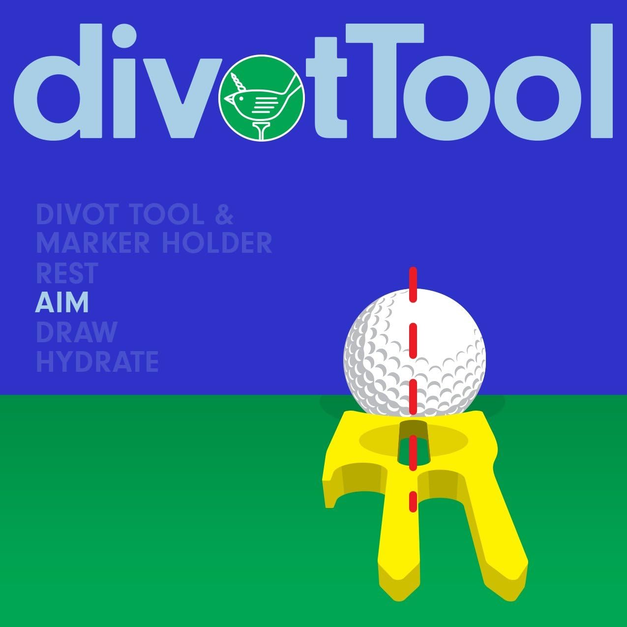 Birdicorn Golf Divot Repair Tool & Golf Ball Marker 6-in-1 Golf Divot Tool