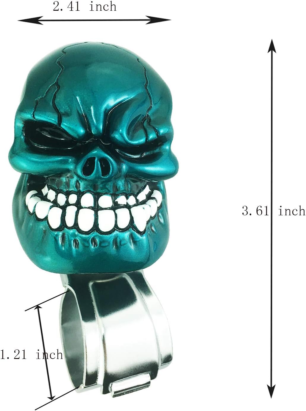 Skull Steering Wheel Spinner Knob Turning Driving Suicide Power Handle Universal Fit Most Vehicles Cars Trucks Tractors Mowers Forklifts Boat Golf Carts (Metal Blue)