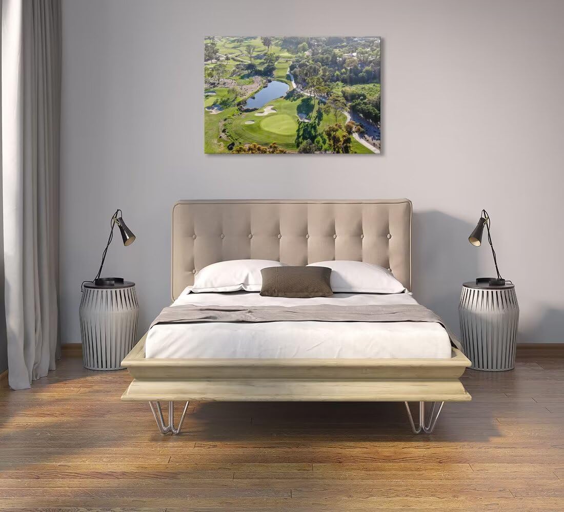 San Diego California Golf Course Wall Art for Living Room Bedroom Bathroom Home Decorations San Diego Golf Course Picture Poster Framed Artwork Canvas Prints Ready to Hang(12''H x 16''W)