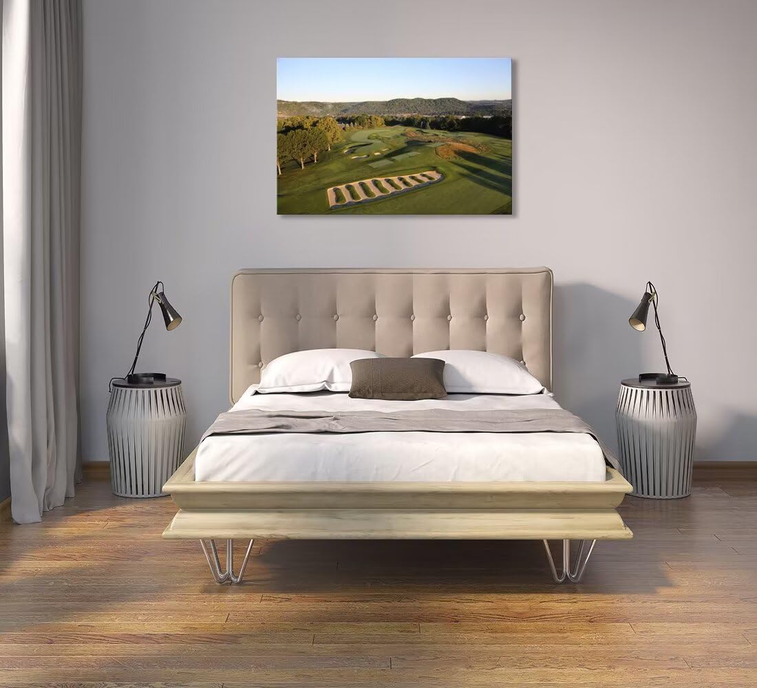 Oakmont Country Club Golf Courses Wall Art for Living Room Bedroom Bathroom Home Decorations Golf Art Golf Course Picture Poster Framed Artwork Canvas Prints Ready to Hang(12''H x 16''W)