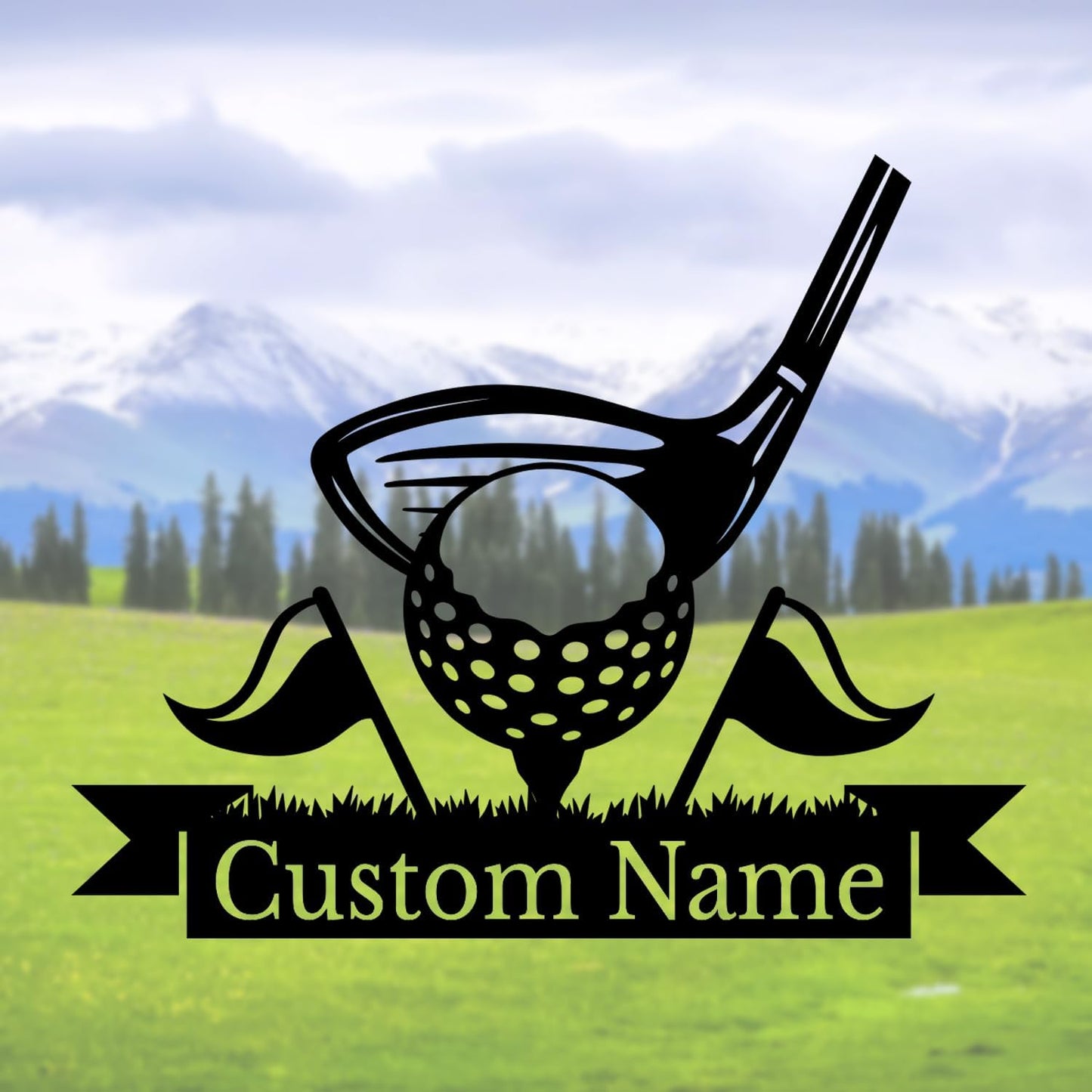 Personalized Custom Crossed Golf Metal Wall Art,Personalized Golfer Name Sign Decoration For Room,Hole Golf Club Decoration (Golf D)