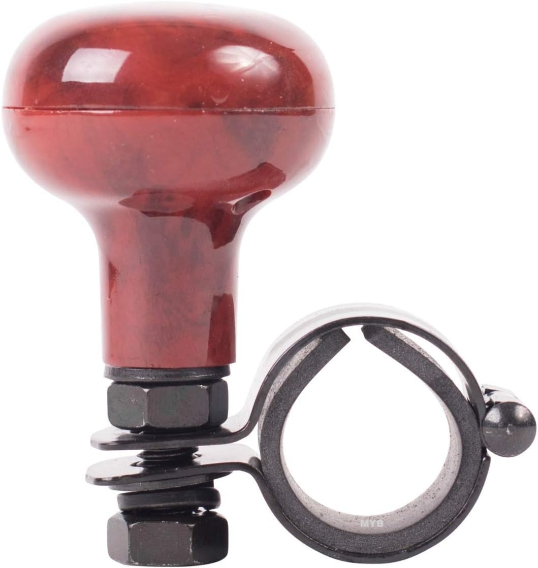 Woodgrain Steering Wheel Spinner Knob | Universal Fit for All Cars, Trucks, Semis, Tractors, Boats, Golf Carts | Suicide Power Handle Accessory