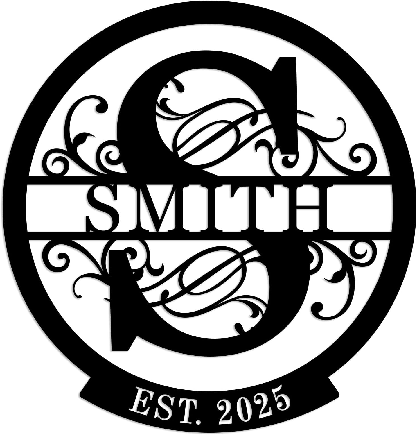 Personalized Last Name Signs, Custom Family Metal Sign, Personalized Christmas Gifts, Est Year Established Signs, Custom Metal Last Name Signs,Monogram Wall Decor