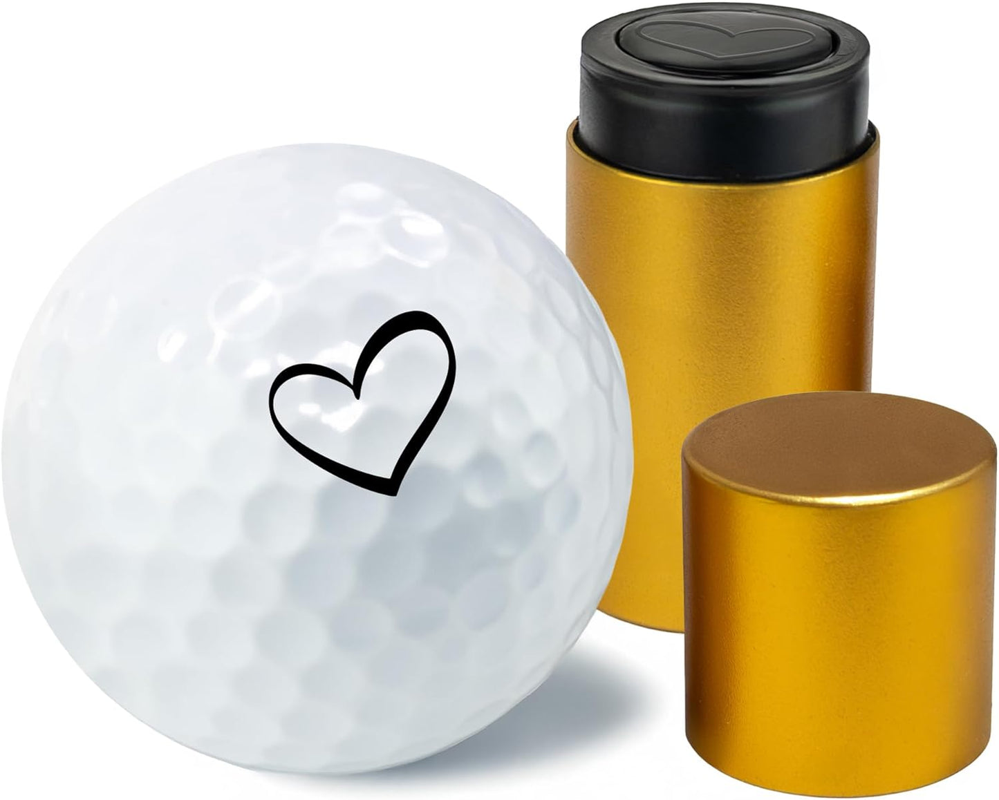 Golf Ball Marker Stamp with TiteSeal™ Technology - Heart - Many Designs to Choose - Black