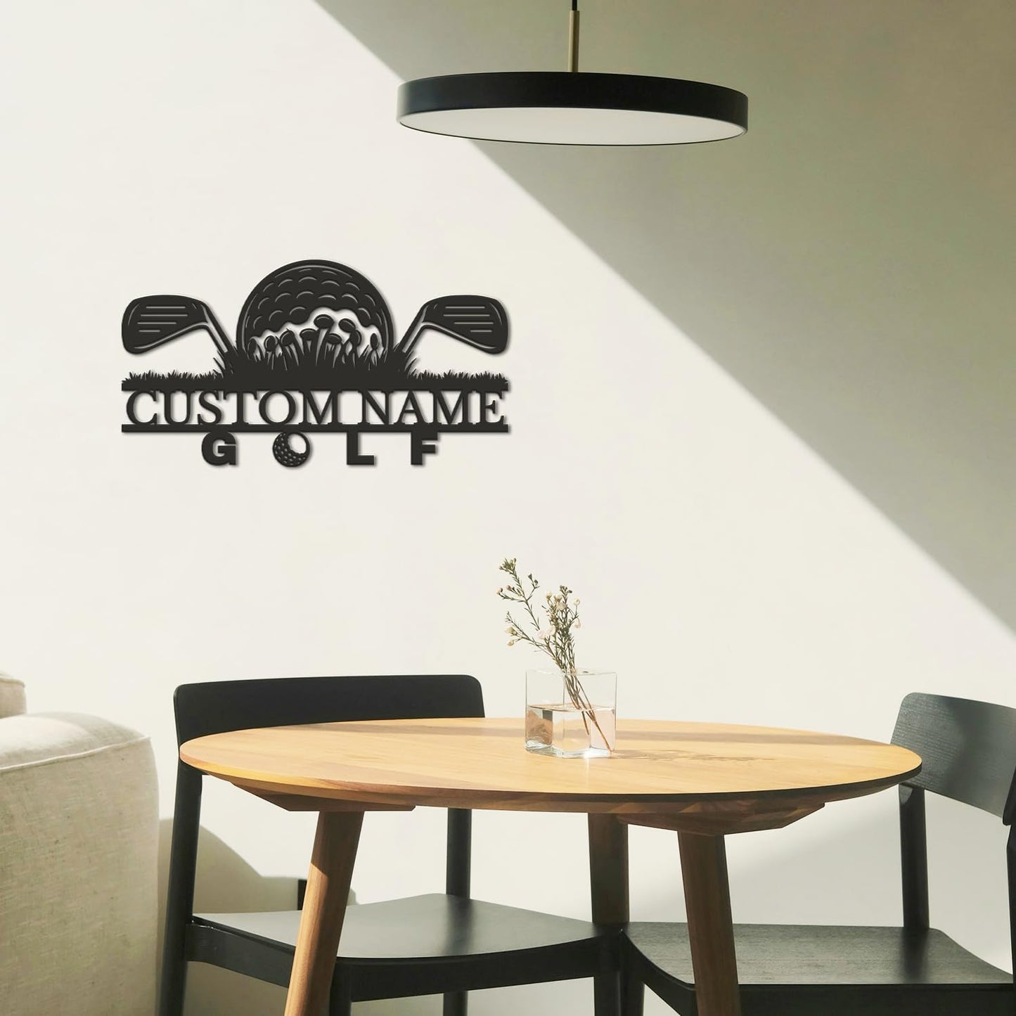 Personalized Custom Crossed Golf Metal Wall Art,Personalized Golfer Name Sign Decoration For Room,Hole Golf Club Decoration (Style-10)