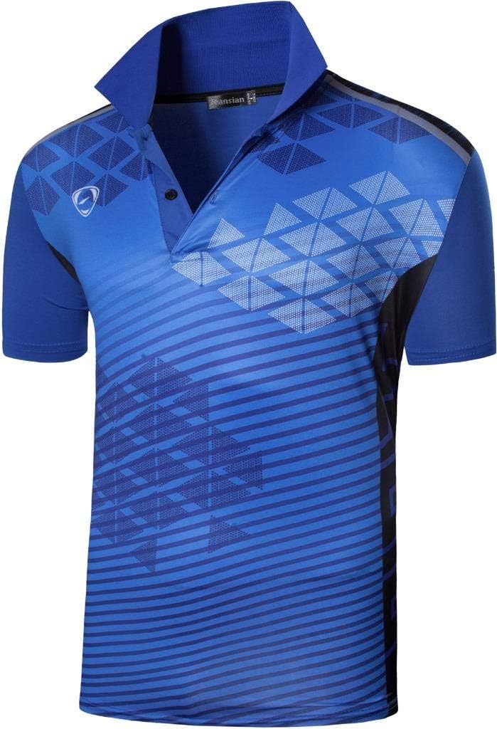 jeansian Men's Sport Outdoor Quick Dry Fit Short Sleeves Polo Tee Shirt Tshirt T-Shirt Tops Golf Tennis Bowling LSL195