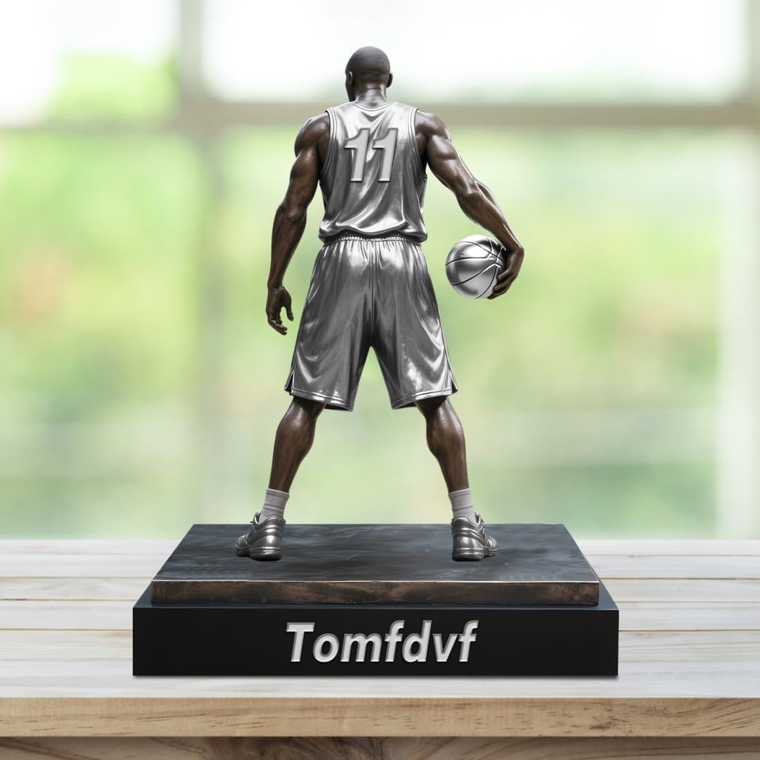 Personalized Basketball Player Ornament Sign Custom Name Flat Desk Sign Basketball Lovers Acrylic Plaque Home Garage Men Cave Desk Decor Plaque Gifts for Man Dad Christmas Birthday Decoration