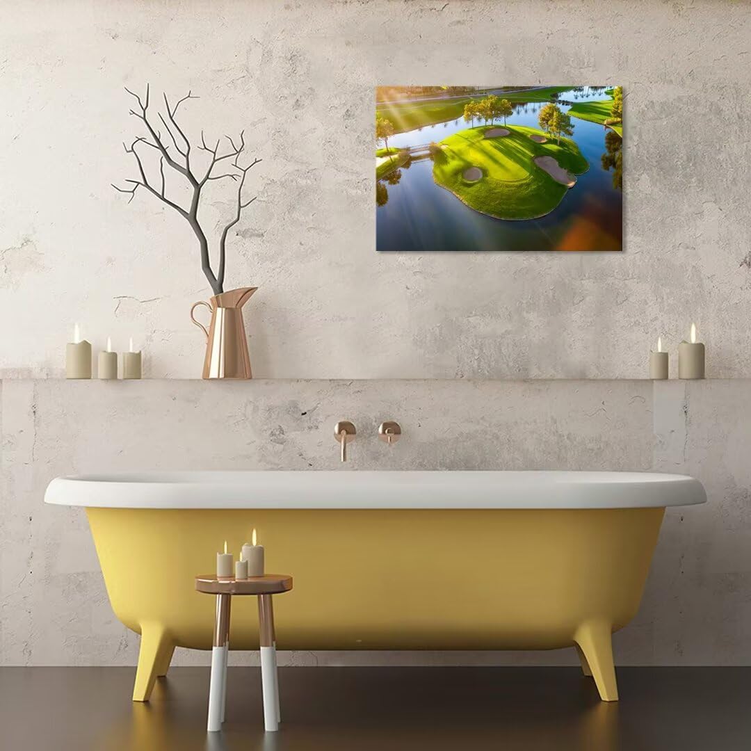 chenchenArt Arizona Golg Hole Wall Art Picture Golf Course Wall Decor for Bedroom Living Room Bathroom Home Decorations Golf Poster Canvas Prints Modern Artwork Framed Ready to Hang(12''H x 16''W)