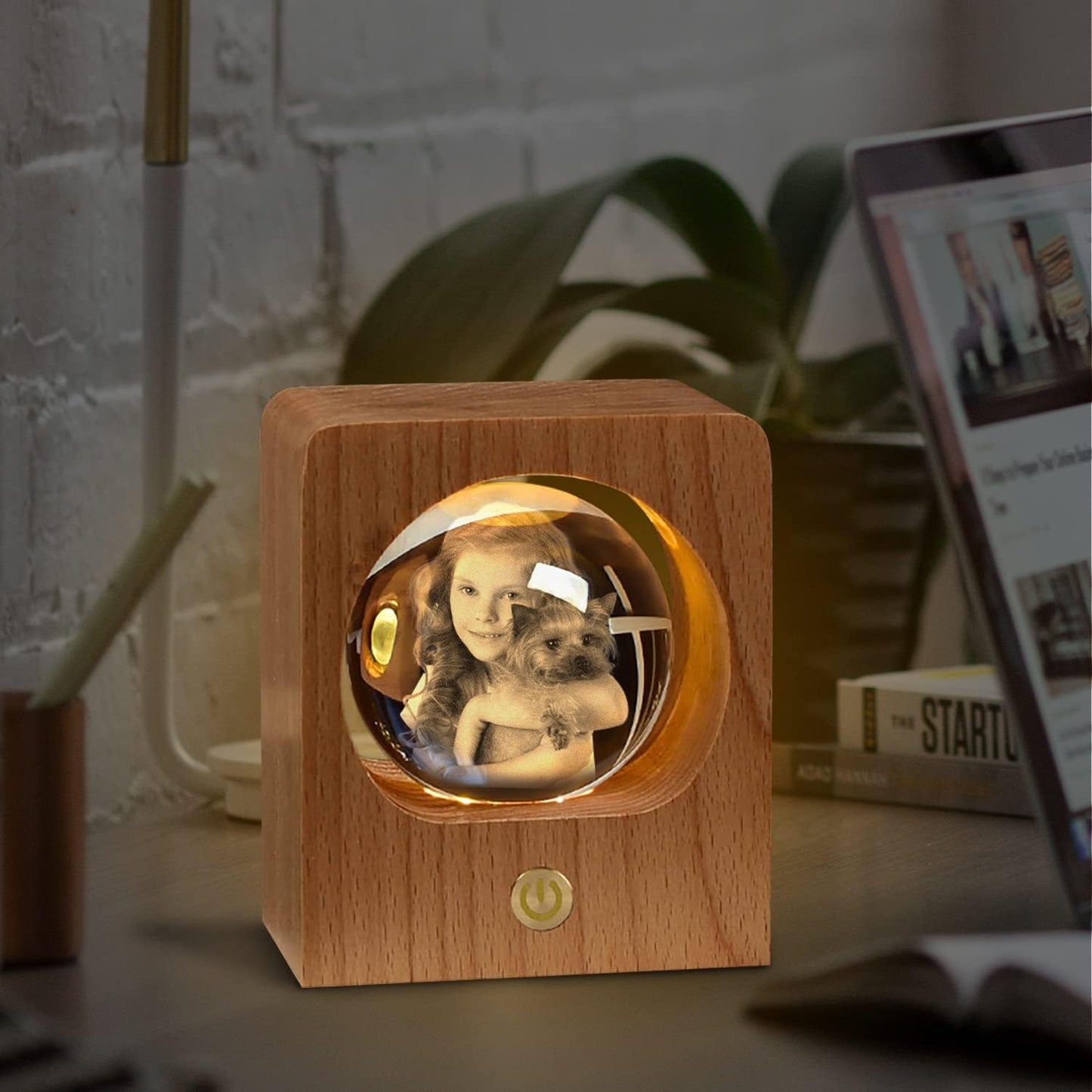 3D Crystal Ball Photo, Engraving Personalized Gift with Your Own Photo, Unique Child & Marriage Gift, Memorial Present