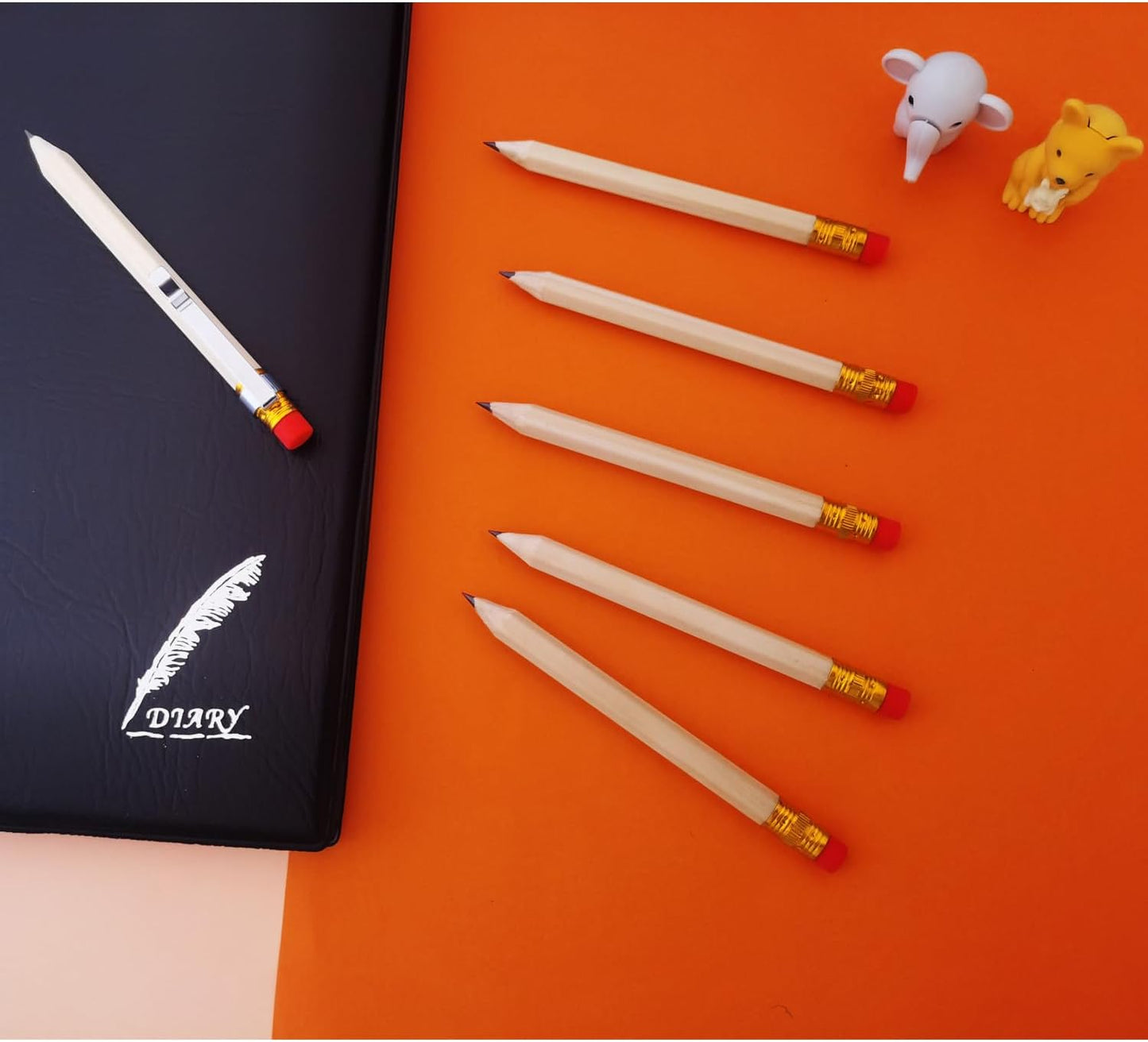 Adhere 25pcs Golf Pencils with Eraser Pre sharpened Hexagon half Wooden Pencils Graphite 2B for Golf Event Scoring,Classroom,Wedding,Company Meetings,Pew, Pocket (Nature)